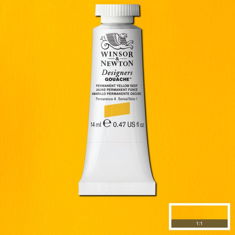 Winsor Newton Designer Gouache Permanent Yellow Deep 14 ML S1 | Reliance Fine Art |Gouache PaintsWinsor & Newton Designer Gouache