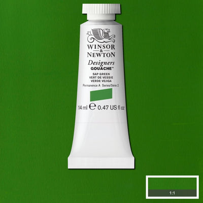 Winsor Newton Designer Gouache Sap Green 14 ML S2 | Reliance Fine Art |Gouache PaintsWinsor & Newton Designer Gouache