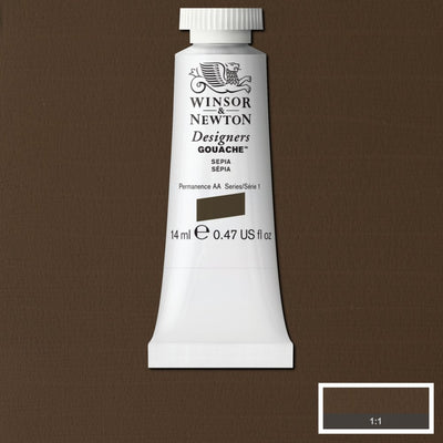 Winsor Newton Designer Gouache Sepia 14 ML S1 | Reliance Fine Art |Gouache PaintsWinsor & Newton Designer Gouache