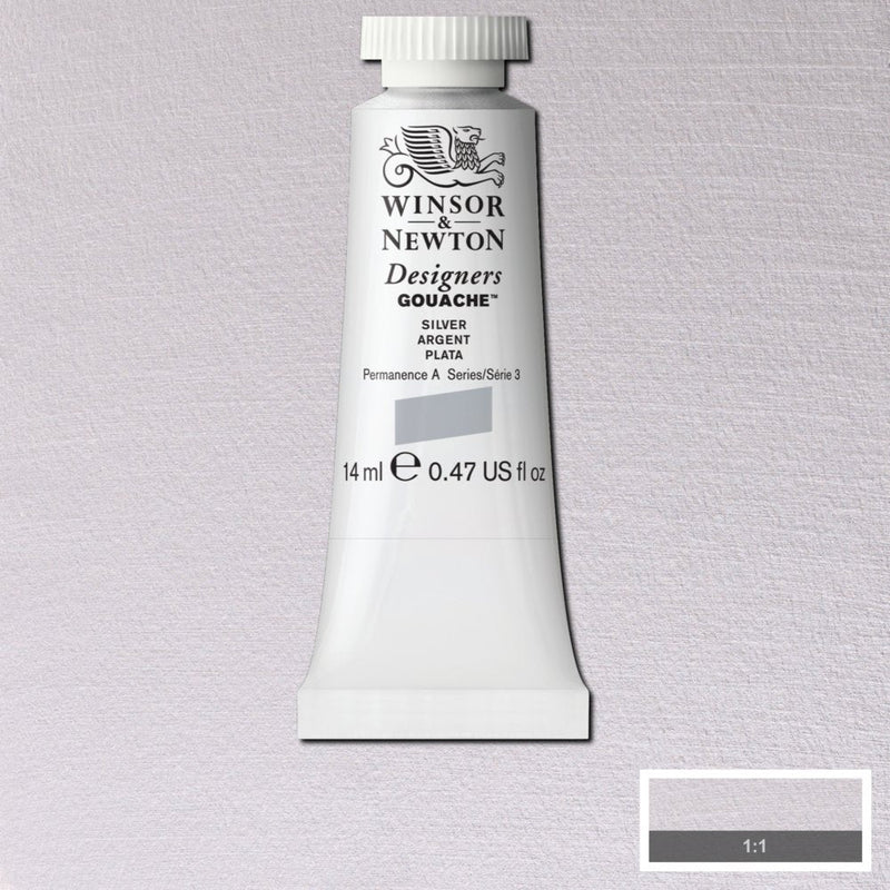 Winsor Newton Designer Gouache Silver 14 ML S3 | Reliance Fine Art |Gouache PaintsWinsor & Newton Designer Gouache