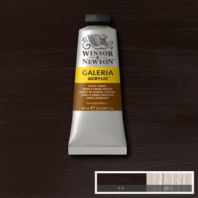 Winsor & Newton Galeria Acrylic 60ML Burnt Umber | Reliance Fine Art |Acrylic PaintsWinsor Newton Galeria Acrylic Paint