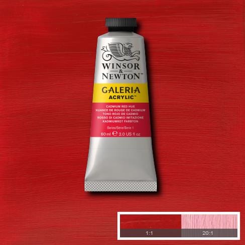 Winsor & Newton Galeria Acrylic 60ML Cadmium Red Hue | Reliance Fine Art |Acrylic PaintsWinsor Newton Galeria Acrylic Paint