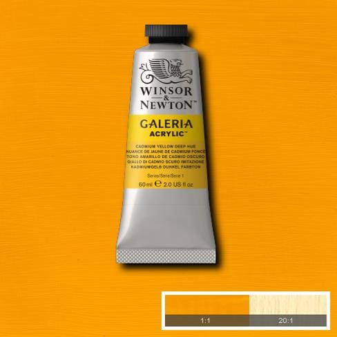 Winsor & Newton Galeria Acrylic 60ML Cadmium Yellow Deep Hue | Reliance Fine Art |Acrylic PaintsWinsor Newton Galeria Acrylic Paint
