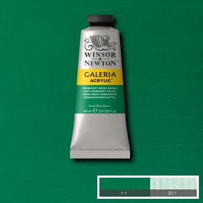 Winsor & Newton Galeria Acrylic 60ML Permanent Green Middle | Reliance Fine Art |Acrylic PaintsWinsor Newton Galeria Acrylic Paint