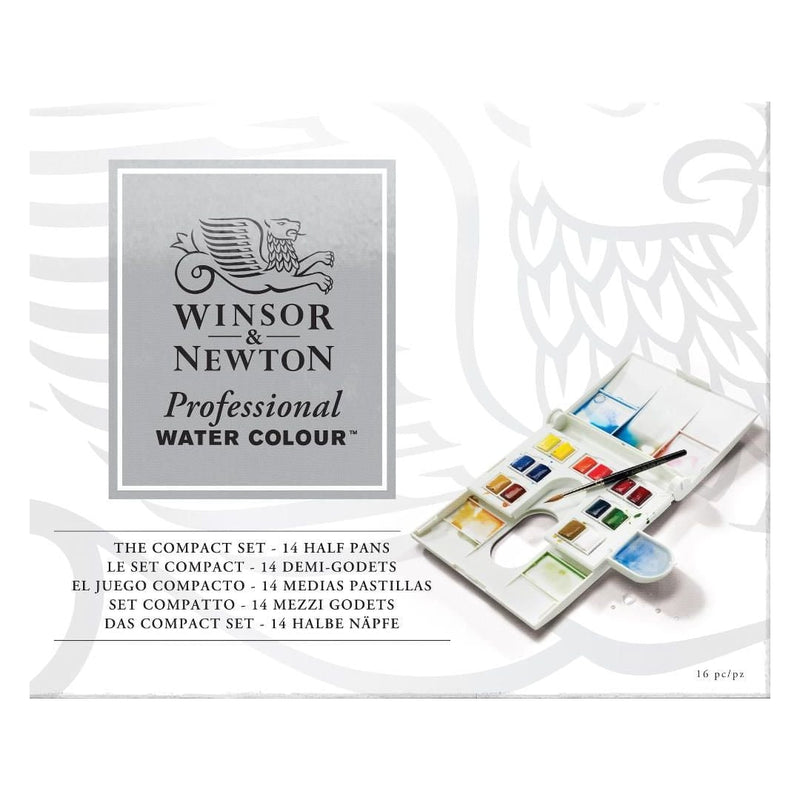 WINSOR & NEWTON PROFESSIONAL WATER COLOUR - THE COMPACT SET – 14 HALF PANS (0190049) | Reliance Fine Art |Paint SetsWatercolor PaintWatercolor Paint Sets