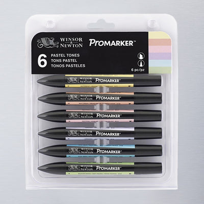Winsor & Newton Promarker 6 Pastel Tones | Reliance Fine Art |Markers