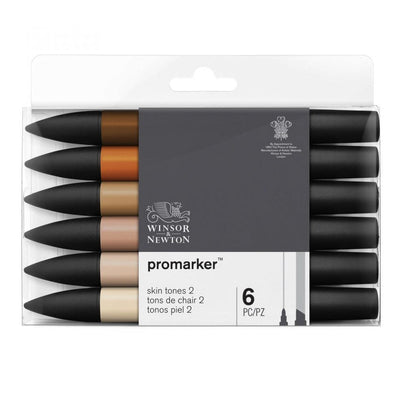 Winsor & Newton Promarker 6 Skin Tones - Set 2 | Reliance Fine Art |Markers