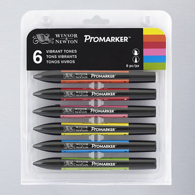 Winsor & Newton Promarker 6 Vibrant Tones | Reliance Fine Art |Markers