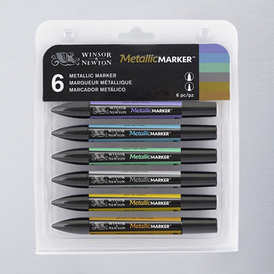 Winsor & Newton Promarker Metallic Marker Set 6 | Reliance Fine Art |Markers