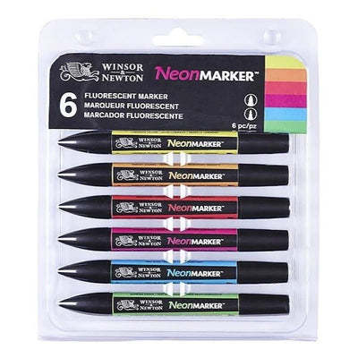 Winsor & Newton Promarker Neon Marker Set 6 | Reliance Fine Art |Markers