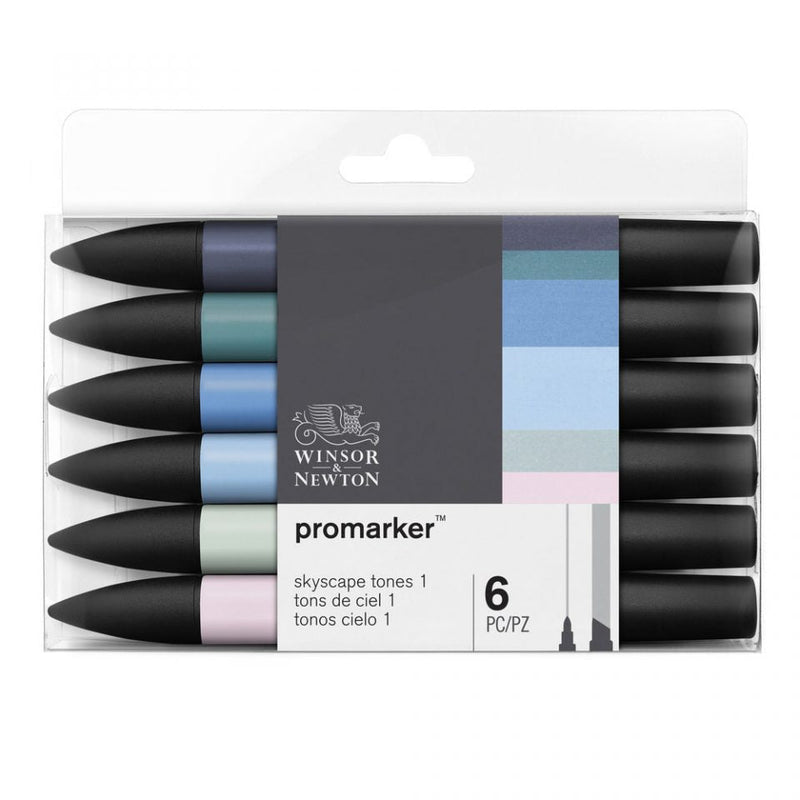 Winsor & Newton Promarker Skyscape Tones Set of 6-Set 1 | Reliance Fine Art |Markers