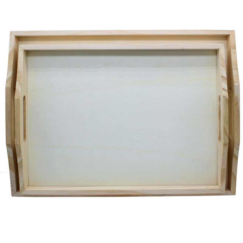 Wooden Decoupage Tray Square Set of 2pcs (WTSD1193) | Reliance Fine Art |Moulds & Surfaces for Resin and Fluid ArtResin and Fluid Art